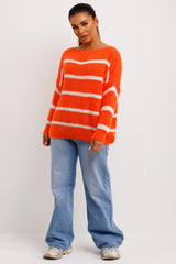 striped knitted oversized jumper