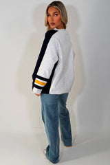 womens oversized sweatshirt baseball jumper styledup 