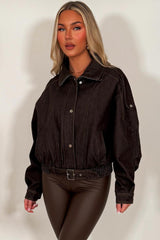 denim brown zara jacket womens