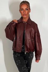 womens overszied faux leather jacket zara uk