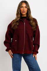 womens zara soft bomber jacket with collar styledup 
