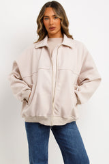 zara womens soft bomber jacket with collar 