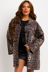 womens leopard print jacket oversized