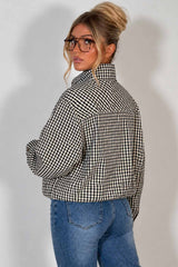 long sleeve oversize check jacket styledup uk