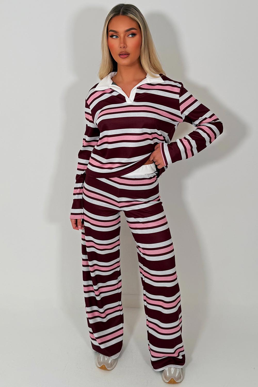 womens long sleeve sweatshirt and joggers tracksuit set airport outfit uk