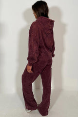womens cross hoodie and wide leg joggers loungewear co ord set styledup