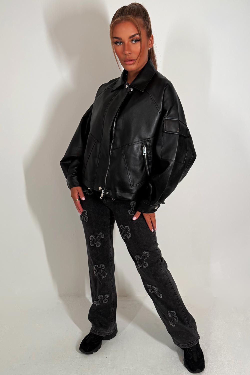 zara faux leather jacket for womens styledup