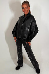 zara faux leather jacket for womens styledup