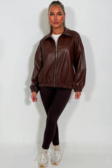 womens long sleeve bomber jacket with collar styledup