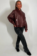 zara womens faux leather jacket burgundy styledup coats and jackets
