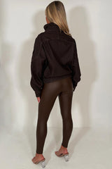 womens zara denim jacket brown styledup