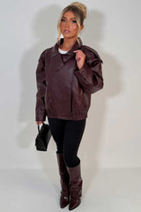 womens zara leather look jacket uk sale
