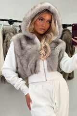 womens wide leg joggers and crop faux fur hoodie winter loungewear set christmas gift for girl friend styledup uk