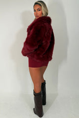 womens faux fur jacket zara uk