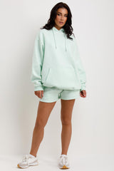 womens hoodie and shorts loungewear tracksuit set