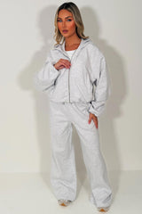 soft bomber hooded jacket and seam detail joggers two piece tracksuit set zara womens uk