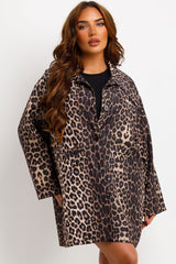 womens leopard print oversized jacket