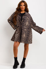 womens leopard print oversized jacket