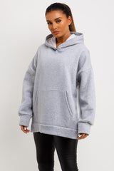 womens oversized contrast back hoodie
