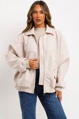 womens soft bomber jacket with lapel collar zara uk 