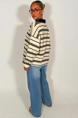 womens striped collared jumper zara uk sale 