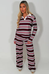 womens striped sweatshirt and joggers loungewear set airport outfit casual everyday work outfits styledup uk sale