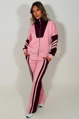 womens zara zip up sweatshirt and wide leg joggers loungewear set uk styledup 