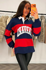 harvard slogan oversized sweatshirt styledup