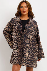 womens leopard print oversized jacket