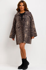 leopard print oversized jacket for womens