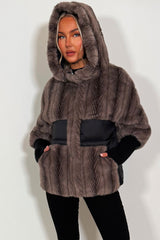faux fur hooded jacket womens styledup