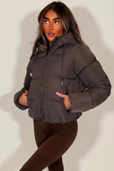 womens hooded padded puffer jacket uk