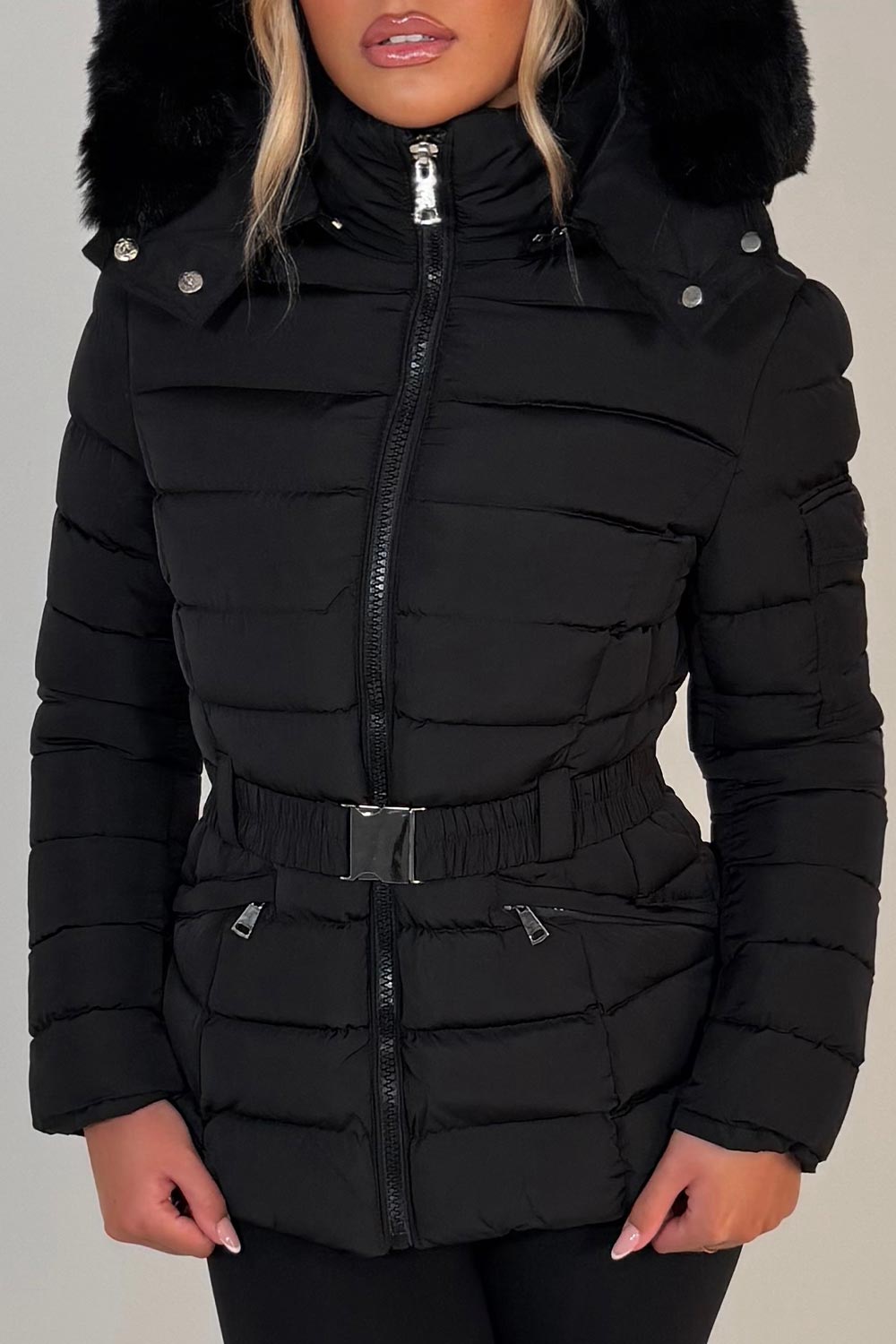 womens padded puffer winter jacket styledup uk