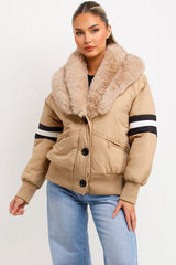 faux fur collar bomber aviator jacket womens styledup coats and jackets