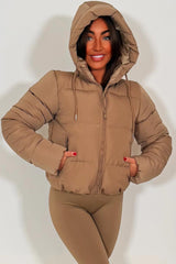 womens zara puffer jacket beige
