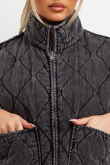 womens quilted padded gilet zara uk