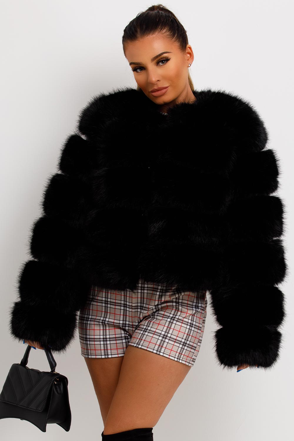 womens faux fur bubble jacket sale uk