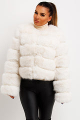 womens real fur jacket cropped
