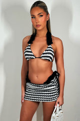 bikini knickers and low rise mini skirt three piece set