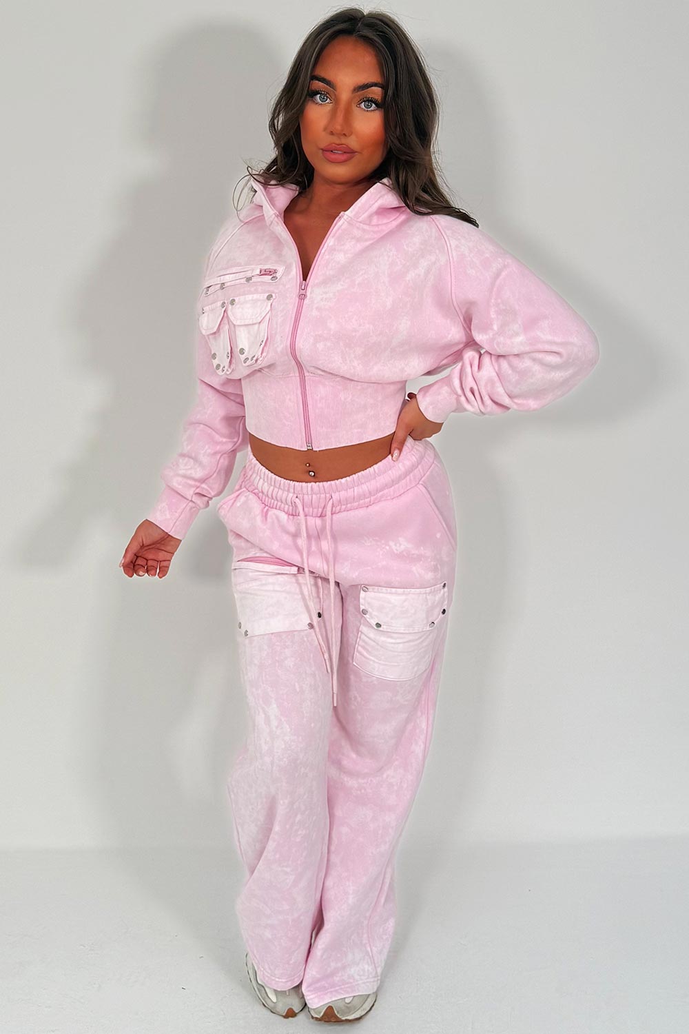 wide leg jodders and crop zip through hoodie co ord tracksuit set styledup