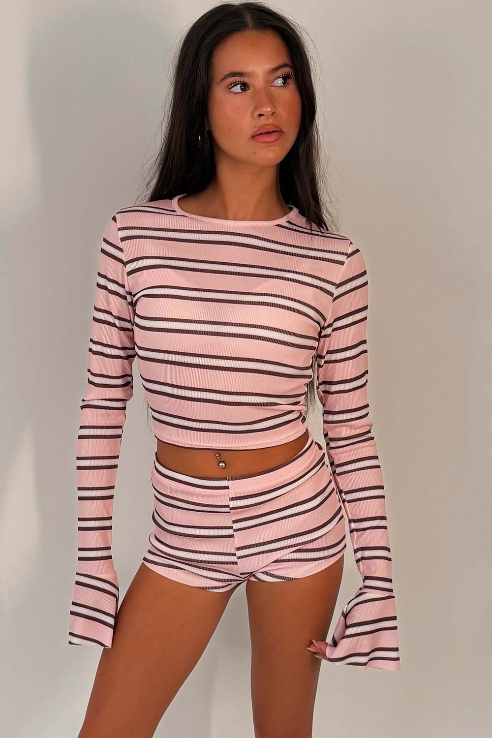striped co ord summer holiday short set styledup
