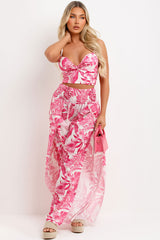 floral print trousers and top co ord set womens