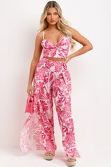 floral wide leg trouser and top co ord set