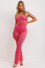 pink lace jumpsuit 