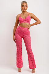 lace top and trousers two piece set festival rave party outfit