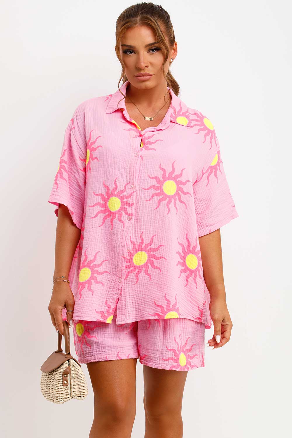 womens summer shorts and blouse two piece co rod set styledup