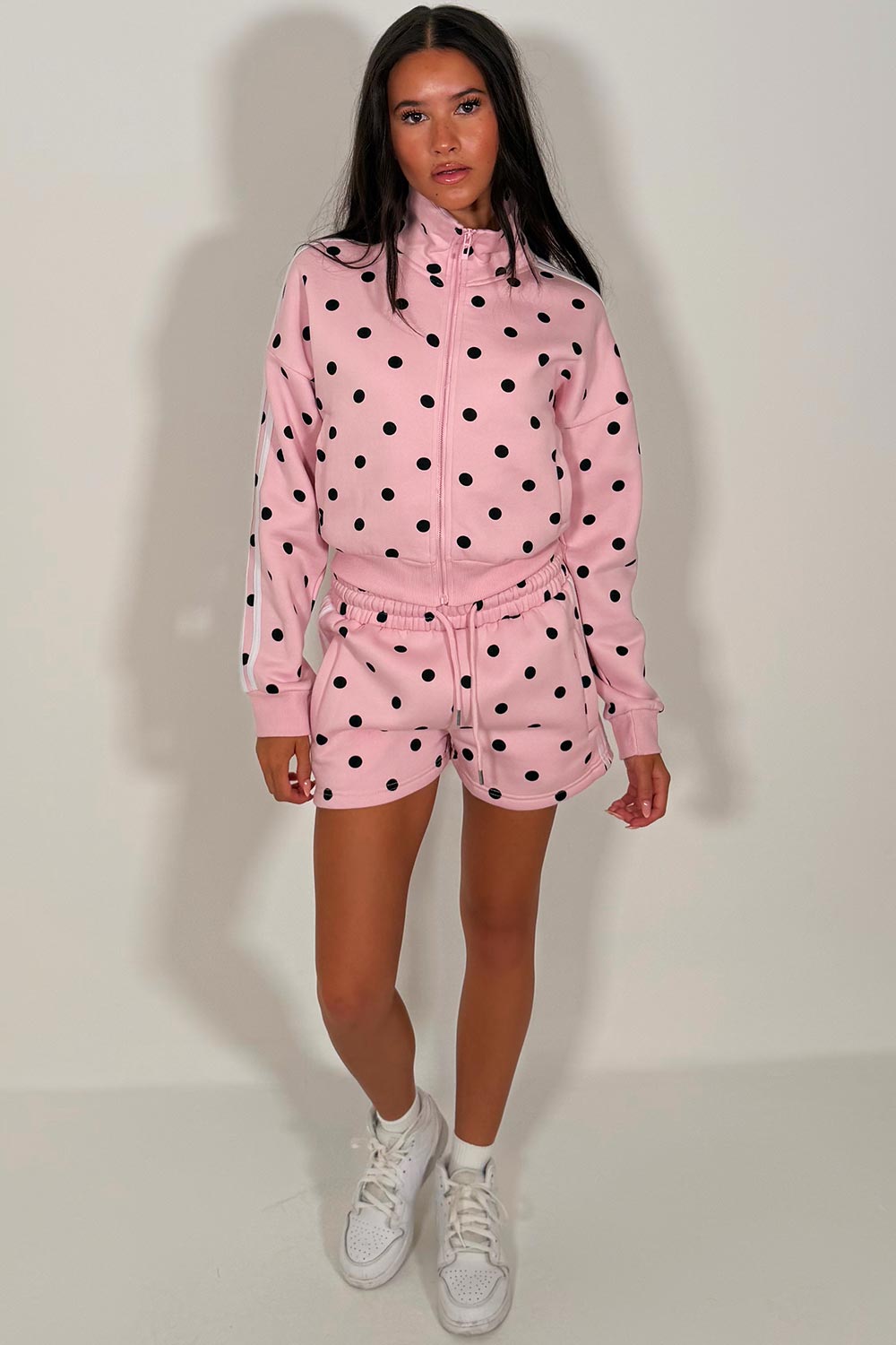 pink short tracksuit airport outfit styledup uk