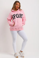 womens sport hoodie pink