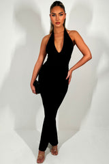 halterneck backless christams party jumpsuit