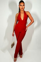 red christmas party jumpsuit going out weekend outfit